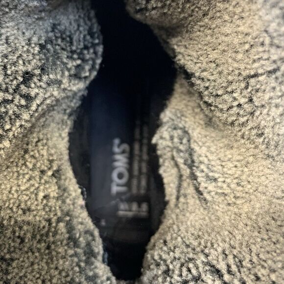 Toms Nepal Boots Womens 8.5 Black & White Suede/Fleece Lined Mid Calf Aztec - Picture 6 of 9